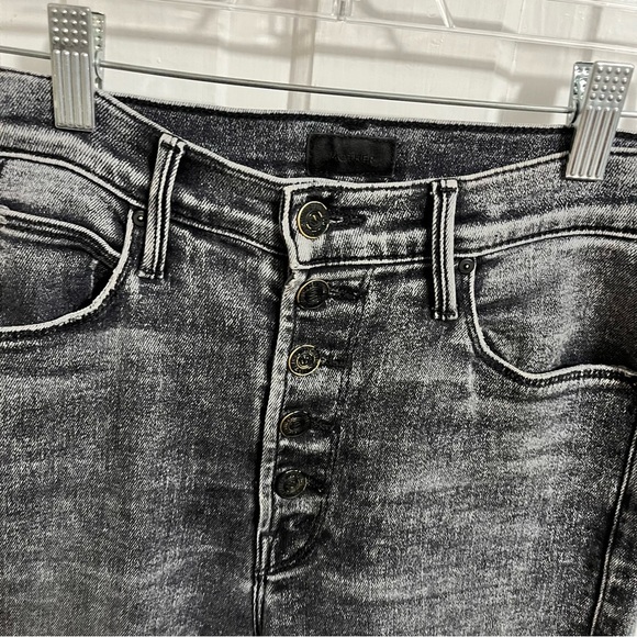 Mother The Pixie Dazzler Skimp Jeans Train Stops Black Gray Wash Size 27 K2 - Picture 3 of 9